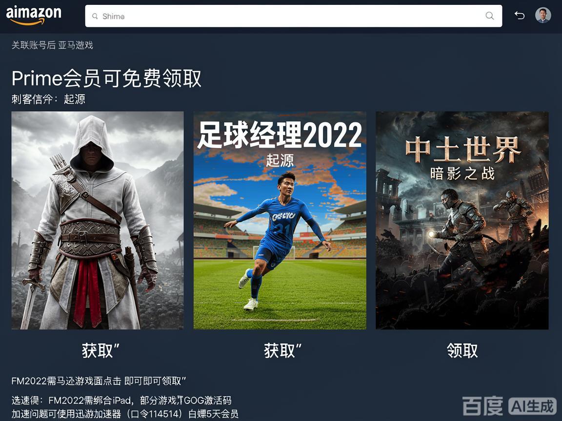 亚马逊喜加3:起源、FM22、中土世界 亚马逊喜加3:起源、FM22、中土世界