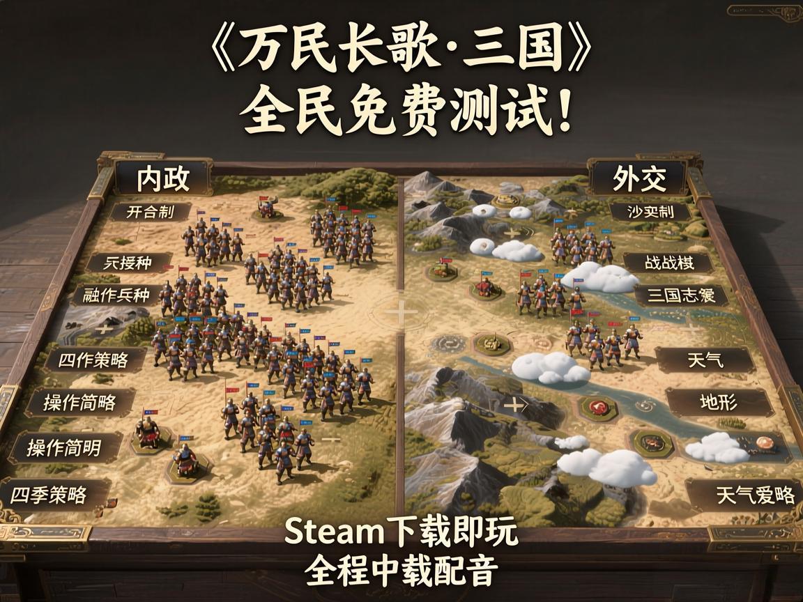国产三国策略大作《万民长歌》免费上线 国产三国策略大作《万民长歌》免费上线